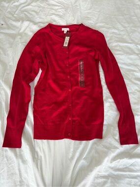 MERONA Button Up Red Cardigan Sweater - XS - NWT